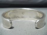 Native American Eleanor Weeka Vintage Zuni Turquoise Sterling Silver Thick Bracelet-Nativo Arts
