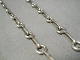 Thick Heavy Sturdy Native American Navajo Sterling Silver Detailed Necklace-Nativo Arts