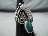 Marvelous Vintage Native American Navajo Cerrillos Turquoise Sterling Silver Ring Old-Nativo Arts