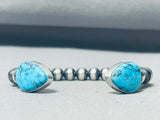 Very Unique Native American Navajo Turquoise Sterling Silver Bead Bracelet-Nativo Arts