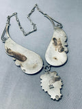 One Of The Most Ornate Vintage Native American Navajo Turquoise Sterling Silver Necklace-Nativo Arts