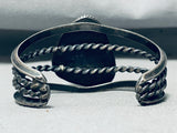 Rare Vintage Native American Navajo Pilot Mountain Rare Turquoise Sterling Silver Bracelet-Nativo Arts