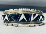 Joan Douglas 6-1/2 Inch Wrist Jet Opal Sterling Silver Bracelet-Nativo Arts