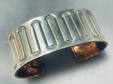 Brilliant Vintage Native American Navajo Sterling Silver Copper Heavy Bracelet-Nativo Arts