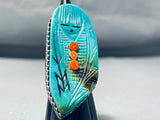 Native American One Of The Most Intricate Vintage Zuni Turquoise Sterling Silver Ring-Nativo Arts