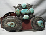 Huge Rare Turquoise Vintage Native American Navajo Sterling Silver Concho Belt Old-Nativo Arts