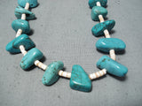 Impressive Vintage Navajo Turquoise Sterling Silver Necklace Old Native American-Nativo Arts