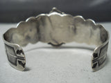 Quality Early Vintage Native American Navajo Sterling Silver Green Turquoise Bracelet Old-Nativo Arts