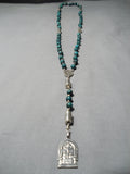 One Of The Best Ever Vintage Native American Navajo Turquoise Sterling Silver Rosary Catholic-Nativo Arts