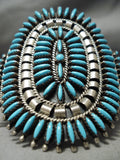 Huge Vintage Native American Navajo Neelde Turquoise Sterling Silver Bracelet-Nativo Arts