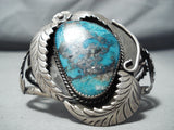 Mind Blowing Vintage Native American Navajo Morenci Turquoise Sterling Silver Bracelet-Nativo Arts