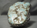 Biggest Best Vintage Native American Navajo #8 Turquoise Sterling Silver Bracelet Old-Nativo Arts
