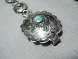 Amazing Vintage Native American Navajo Cerrillos Old Kingman Turquoise Silver Concho Belt-Nativo Arts