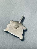 Marvelous Vintage Native American Navajo Pilot Mountain Turquoise Sterling Silver Pendant-Nativo Arts