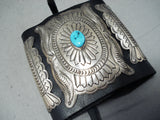 Tremendous Native American Navajo Kingman Turquoise Sterling Silver Bowguard-Nativo Arts