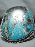 Best Biggest Vintage Native American Navajo Blue Diamond Turquoise Sterling Silver Bracelet-Nativo Arts