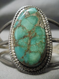 Incredible Vivid Vintage Native American Navajo Royston Turquoise Sterling Silver Bracelet Old-Nativo Arts