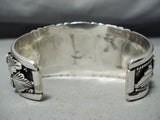 Huge Vintage Native American Navajo Carico Lake Turquoise Sterling Silver Bracelet-Nativo Arts
