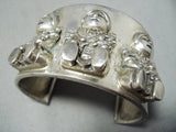 Huge Vintage Storyteller Sterling Silver Bracelet Cuff-Nativo Arts