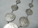Unbelievable Navajo Sterling Silver Old Coin Necklace Native American-Nativo Arts