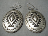 Wonderful Vintage Navajo Sterling Silver Earrings Native American-Nativo Arts