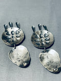 Some Of The Largest Native American Navajo Sterling Silver Hammered Earrings-Nativo Arts