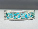 Thicker Vintage Native American Zuni Turquoise Sterling Silver Bracelet-Nativo Arts