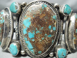 One Of Best Ever Huge Bisbee Turquoise Vintage Native American Navajo Sterling Silver Bracelet-Nativo Arts