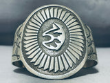 Symbolic Brownbear Vintage Native American Navajo Sterling Silver Bracelet-Nativo Arts