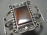Unique Vintage Navajo Petrified Wood Sterling Silver Bracelet Native American-Nativo Arts