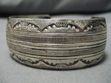 Superior Vintage Navajo Sun Plant Sterling Silver Native American Bracelet Cuff-Nativo Arts