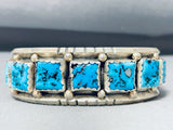 Important Older Yazzie Vintage Native American Navajo Turquoise Sterling Silver Bracelet-Nativo Arts