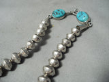 Biggest Best Vintage Native American Navajo Thomas Singer Turquoise Sterling Silver Necklace-Nativo Arts