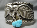 One Of The Best Native American Turquoise Sterling Silver Eagle Bracelet-Nativo Arts