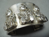 Huge Vintage Storyteller Sterling Silver Bracelet Cuff-Nativo Arts