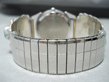 Hb Yazzie Native American Navajo Sleeping Beauty Turquoise Sterling Silver Watch Bracelet-Nativo Arts