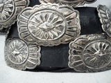 Outstanding Vintage Navajo Sterling Silver Concho Belt Native American Old-Nativo Arts