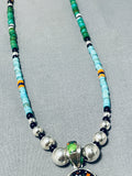 Intricate Southwestern Turquoise Sterling Silver Inlay Necklace-Nativo Arts