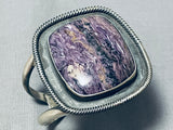 Very Unique 2 Artist Vintage Navajo Charoite Sterling Silver Bracelet-Nativo Arts