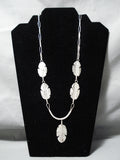Intricate!! Detailed!! Navajo Sterling Silver Feather Native American Necklace-Nativo Arts