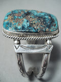 Monster Chunk Turquoise Vintage Native American Navajo Sterling Silver Bracelet-Nativo Arts