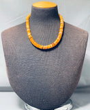 Native American Traditional Vintage Santo Domingo Spiny Oyster Sterling Silver Necklace-Nativo Arts