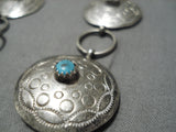 Amazing Vintage Native American Navajo Nel Joe Sterling Silver Turquoise Concho Belt Old-Nativo Arts