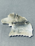 Important Vintage Native American Zuni Mother Of Pearl Sterling Silver Horse Pin-Nativo Arts