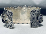 Signed Fabulous Vintage Native American Navajo Morenci Turquoise Sterling Silver Bracelet-Nativo Arts