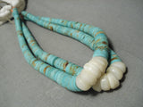 Rare Vintage Santo Domingo Native American Navajo Heishi Turquoise Necklace Old Jacla-Nativo Arts