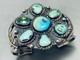 Absolutely Incredible Vintage Native American Navajo Turquoise Leaf Sterling Silver Bracelet-Nativo Arts