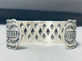 Enticing Detailed Native American Navajo Sterling Silver Bracelet-Nativo Arts