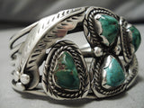 Tremendous Vintage Native American Navajo Cerrillos Turquoise Sterling Silver Bracelet Old-Nativo Arts