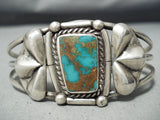 Green Bisbee Very Rare Vintage Native American Navajo Sterling Silver Repoussed Bracelet-Nativo Arts